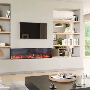 electric fire in featurewall with tv