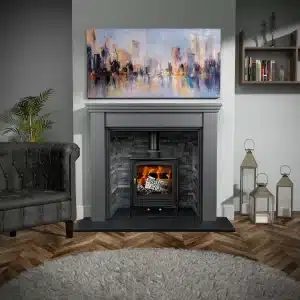 mazona wicklow stove in fireplace