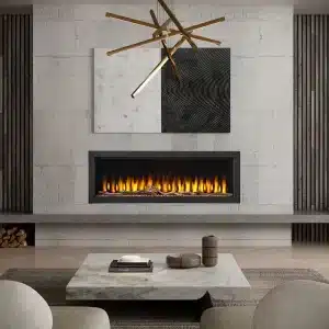 modern home with a lumo electric fire on wall