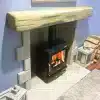henley ligna light oak longer beam henley ligna light oak beam shown above a stove; fireplace components sold separately